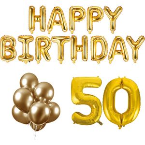 50 jaar Verjaardag Versiering Ballon Pakket Goud