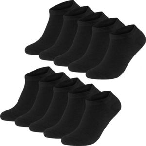 GIANVAGLIA Deluxe SK-501-BLACK 10-Pack Katoenen Enkelsokken Unisex 35-40