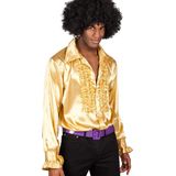Boland - Party shirt goud (L) - Volwassenen - Danser/danseres - 80's & 90's - Disco