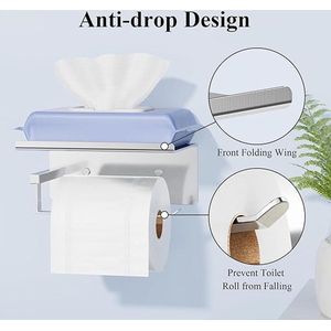 toiletpapierhouder - wc-rolhouder | Badkamer houder voor toiletpapier wc-papierhouder 16L x 7W centimetres