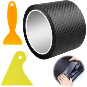 Nordivar - 3D Zelfklevende Zwarte Carbon Folie voor Auto (10 cm x 300 cm) met Schraper - Auto Wrap Film