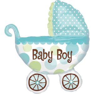 Qualatex - Folieballon Baby Boy kinderwagen