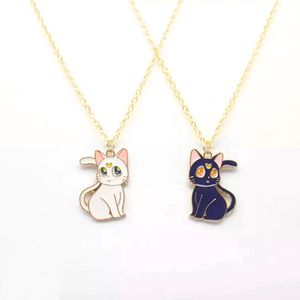 Bixorp Friends BFF Ketting voor 2 Zwart & Wit Katje / Poesje  - Vriendschapsketting  - Twee Helften Best Friends -  Voor Meisjes  - Best Friends Ketting Vriendschap Cadeau voor Twee