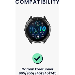 kwmobile horlogebandje geschikt voor Garmin Forerunner 965 / 955 / 945 / 745 polsband - Smartwatch bandje van TPU - Activity tracker horloge band in zwart / grijs