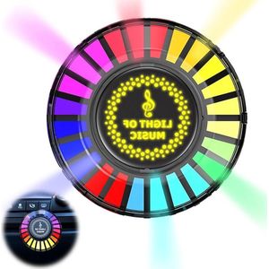 Auto Muziek Ritme Lamp – Gesynchroniseerde Toonveranderingen, Geluid Pickup Lamp, App One-Click Besturing, Stembediende Ritme Lamp, Kleurrijk Ritme Auto Muziek Licht