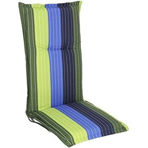 Onderhoudsvriendelijk kussen voor hoge rugleuning, tuinstoelkussen met bevestigingsriem, zitkussen, stoelkussen, ribbels, model 15