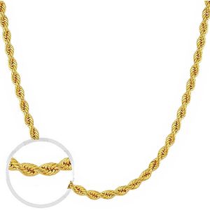 Gouden Koord Rope Ketting 3.3 mm 65 cm 14 karaats