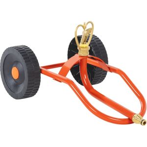 vidaXL - Sproeierslede - op - wielen - met - draaibare - kop - staal - rood