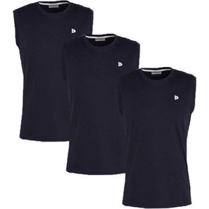 Donnay T-shirt zonder mouw - 3 Pack - Tanktop - Sportshirt - Heren - Maat 4XL - Donker blauw