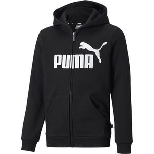 Puma Ess Big Logo Sweatshirt Met Volledige Rits Zwart 13-14 Years Jongen