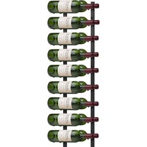 Final Touch Wijnrek - 91 cm lang - Zwart - Wandmontage - 18 flessen