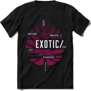 Exotic Leaf | TSK Studio Zomer Kleding  T-Shirt | Roze | Heren / Dames | Perfect Strand Shirt Verjaardag Cadeau Maat S