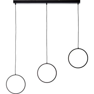 Brilliant Chaumont LED hanglamp 3-vlammig zwart aluminium 3 stappen dimmer Intern dimbaar - 3 niveaus 24 W LED geïntegreerd (lichtstroom: 3100lm, lichtkleur: 3000K)