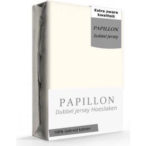 Papillon hoeslaken - dubbel jersey - 190 x 220 - Crème