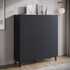 Meubella - Dressoir Pulse - Zwart - 120 cm