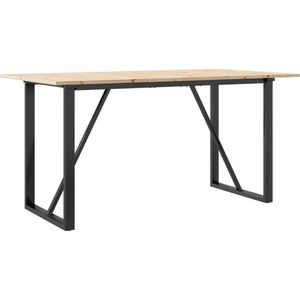 vidaXL Eettafel - O-frame - 140x80x75 cm - Grenen & Gietijzer Eettafel - Houten Eettafel - Grenenhouten Eettafel - O-frame Tafel - Diningtable