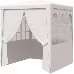 Outsunny Tuinpaviljoen – 2x2 M, Opvouwbaar, Hoogte Verstelbaar (3 Standen), UV30+, Met Zijwanden, Zandzakken En Transporttas
