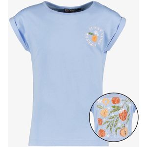 TwoDay meisjes T-shirt met backprint blauw - Maat 146/152
