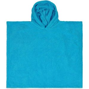 Funnies Badponcho Turquoise | 1 t/m 4 Jaar | 55x55 cm | Maat L | Badstof | Voor Kinderen | 100% Katoen |