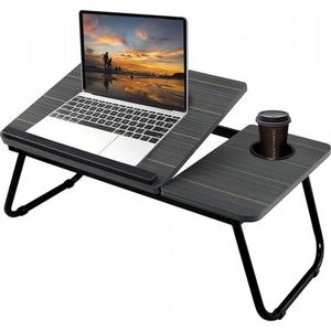 IBBO® - Laptoptafel - Bedtafel - Banktafel - Laptoptafel verstelbaar - Laptoptafeltje hout - Laptopstandaard - Inklapbaar - Ontbijt op bed - Zwart