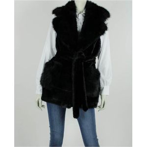 Fake Fur Gilet - Lucille - Zwart - One Size (Maat 38 t/m 42)