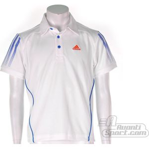 adidas - Boy's Response Traditional Polo - Traditionele adidas Tennispolo - 176 - Wit/Blauw