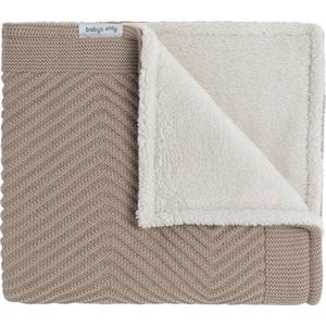 Baby's Only Ledikantdeken Grace teddy - Baby deken gemaakt uit katoen en acryl - Visgraatmotief - Herfst en winter deken - 2.4 TOG - 100 x 135 cm - Beige