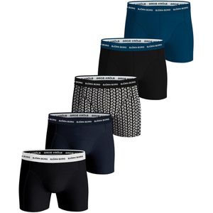 Björn Borg Cotton Stretch Boxershort Heren - Zwart/Blauw/Wit - 5 stuks - Heren onderbroeken - Boxer - Maat XXL