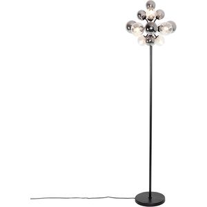 QAZQA bonnie - Art Deco Vloerlamp | Staande Lamp - 8 lichts - H 160 cm - Zwart - Woonkamer | Slaapkamer