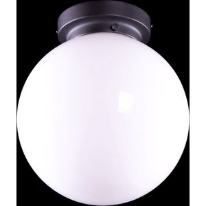 Art deco plafondlamp Globe | Ø 25 cm | zwart / wit / opaal glas | gispen / retro / jaren 30