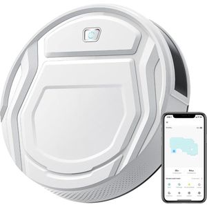 2-in-1 Robotstofzuiger met Laadstation - Met Dweilfunctie (Excl. Dweilaccessoires) - 3.0 Technologie - 120min. - Robotstofzuigers - Dweilrobot - Huisdieren - Stofzuiger - Spraakbesturing & App - Wit