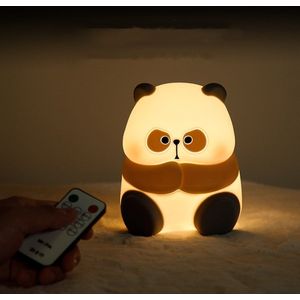 Led Nachtlampje Panda Nachtkastje Slaap Nacht Licht Usb Opladen Siliconen Kinderen Inclusief Afstandsbediening Slaapkamer Woonkamer Babykamer Sfeer Decoratie