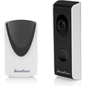 SecuFirst DID701B Slimme Wifi deurbel met camera met draadloze gong Zwart Grijs - 1080P