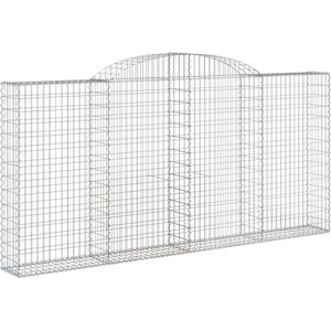 vidaXL - Schanskorf - gewelfd - 300x30x140/160 - cm - gegalvaniseerd - ijzer