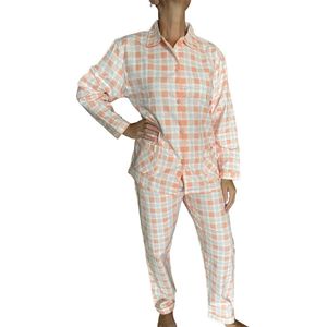 Cocodream Quality-Cocodream wit/oranje pyjama--PEACH AMBER-Maat L