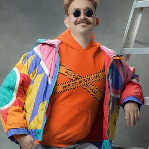 Oranje EK WK Koningsdag Hoodie Pas Op Ik Ben Lam - MAAT XS - Oranje Feestkleding