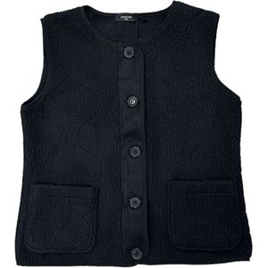 Dames Teddy Gilet - Zwart - S/M (36-38)