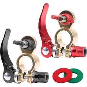 Accuklemmen Snelsluiting - Batterij-Positieve en Negatieve Klemmen 12V/24V | Vleugelmoeren | Voor Auto's, Vrachtwagens, Boten, Motorfietsen en Caravans