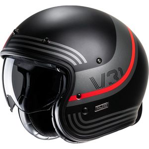 Hjc V31 Byron Black Red Mc1Sf Open Face Helmets S - Maat S - Helm