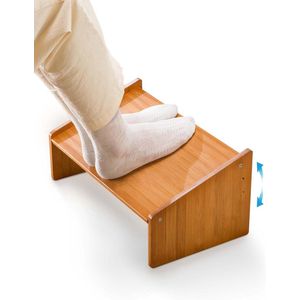 Ergonomische voetenbank - verstelbaar - 1 stuk - bamboe - 42x24 cm