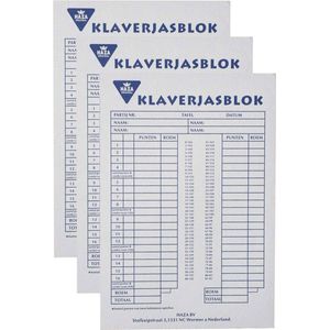 Klaverjassen scoreblok - 3x - 50 vellen - Kaartspellen - Klaverjassen score notitieblok