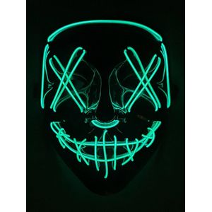 Feestmasker met LED verlichting - Wit licht - meerdere standen - by Unlimited Products -  - Zwart | Groen