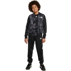 adidas Sportswear Seasonal Essential Camouflage Tricot 3-Stripes All Over Printed Trainingspak - Kinderen - Zwart - 140