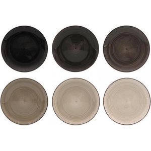 BK Industrieel - Ontbijtbord - 6 stuks - Diverse kleuren - Ø19cm