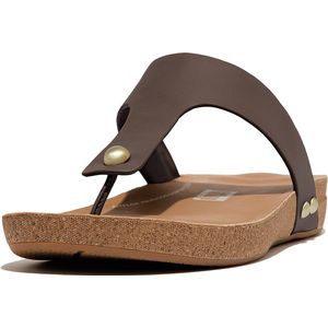 FitFlop Iqushion Leather Toe-Post Sandals BRUIN - Maat 36
