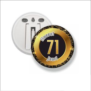 Button Met Clip 58 MM - Hoera 71 Jaar
