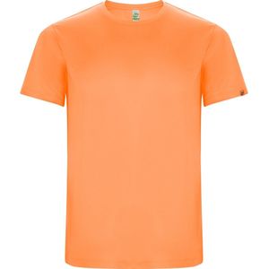 Fluorescent Oranje unisex ECO sportshirt korte mouwen 'Imola' merk Roly maat 116 / 8