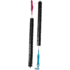 Set van 2 stuks - Radiatorborstel - Schrobborstel - Verwarming schoonmaken - 78cm - Flexibel - 2 kleuren