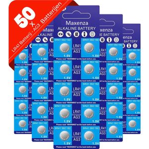 Maxenza LR41 Batterij - AG3 - AG3 Batterij - Alkaline Knoopcel Batterij - 50 Batterijen