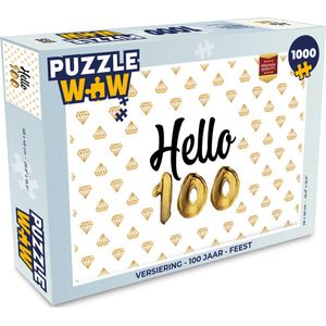 Puzzel Versiering - 100 Jaar - Feest - Legpuzzel - Puzzel 1000 stukjes volwassenen